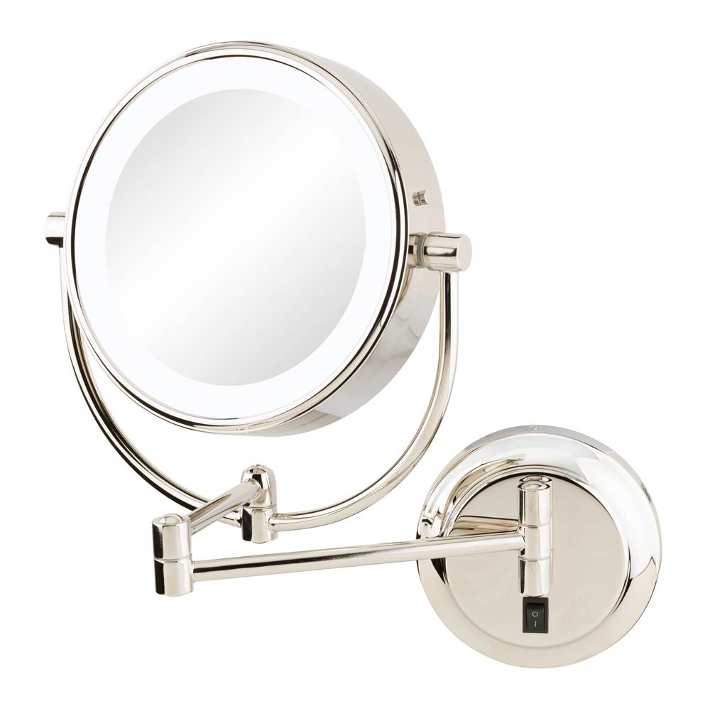 Aptations Neomodern Magnified Makeup Mirror With Switchable Light Color in Polished Nickel