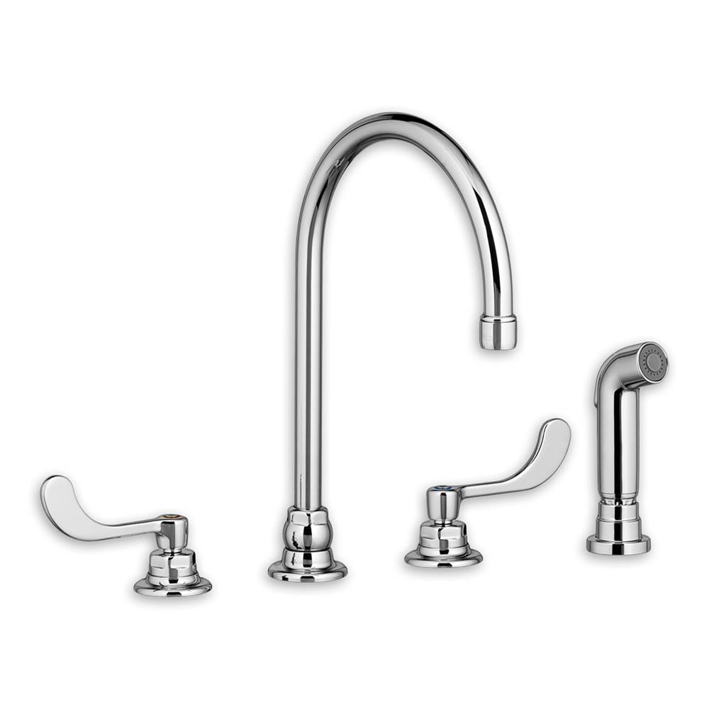 American Standard Monterrey® Bottom Mount Kitchen Faucet With Gooseneck Spout and Wrist Blade Handles 1.5 gpm/5.7 Lpf With Spray