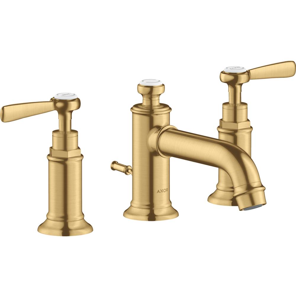 Axor Montreux Widespread Faucet 30 with Lever Handles and Pop-Up Drain, 1.2 GPM in Brushed Gold Optic