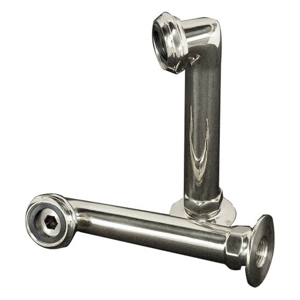 Barclay Elbows for Deck Mounting, 6'', Pair, Polished Nickel