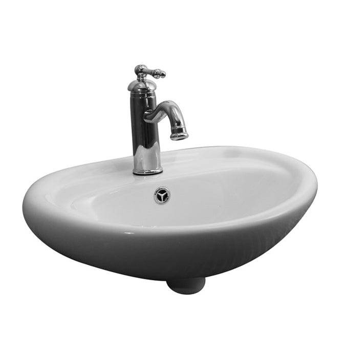 Barclay Ashley Wall Hung with 1Faucet Hole, Overflow, White