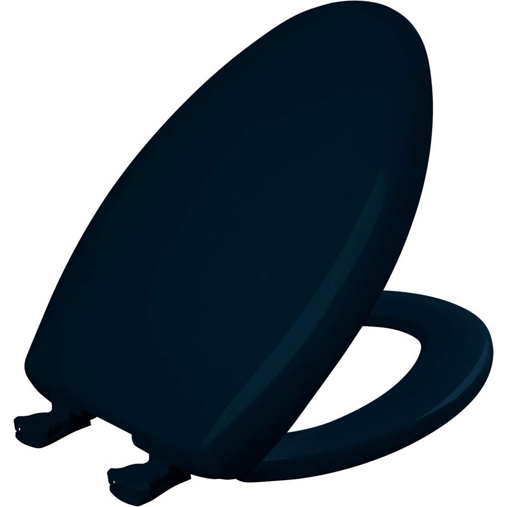 Bemis Elongated Plastic Toilet Seat with WhisperClose with EasyClean & Change Hinge and STA-TITE in Navy