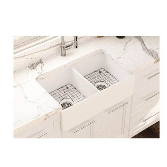 Cheviot Products Ramsay Double Fireclay Kitchen Sink, 33'', Gloss White