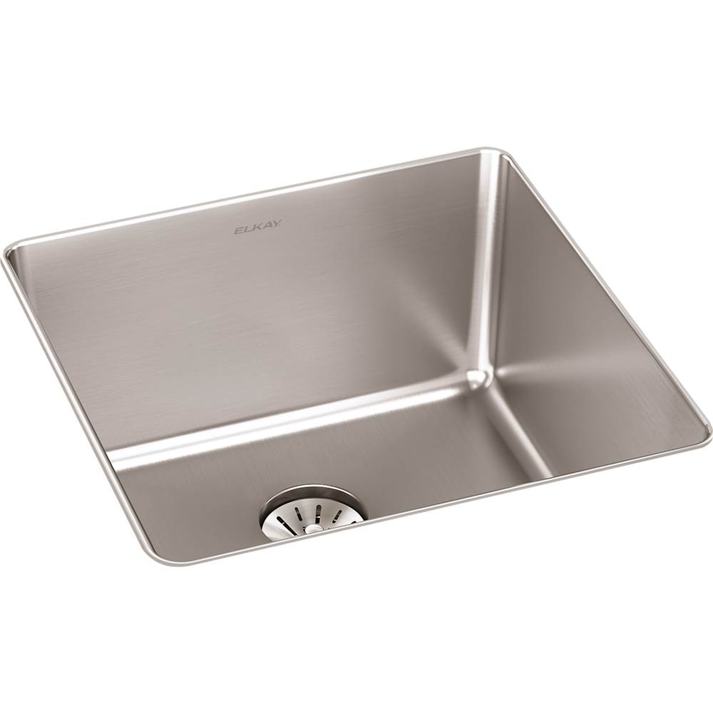 Elkay Reserve Selection Elkay Lustertone Iconix 16 Gauge Stainless Steel 18-1/2'' x 18-1/2'' x 9'' Single Bowl Undermount Sink with Perfect Drain