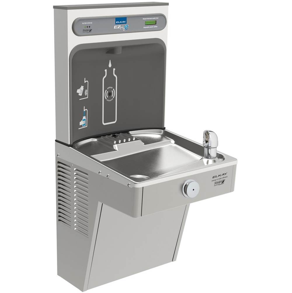 Elkay ezH2O Bottle Filling Station, and Single High Efficiency Vandal-Resistant Cooler, Filtered Refrigerated Stainless