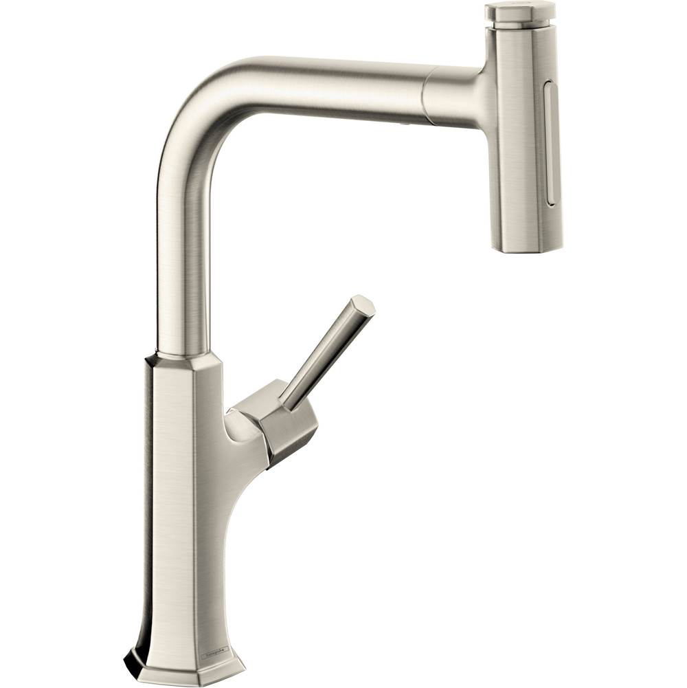 Hansgrohe Locarno HighArc Kitchen Faucet, 2-Spray Pull-Out with sBox, 1.75 GPM in Brushed Nickel