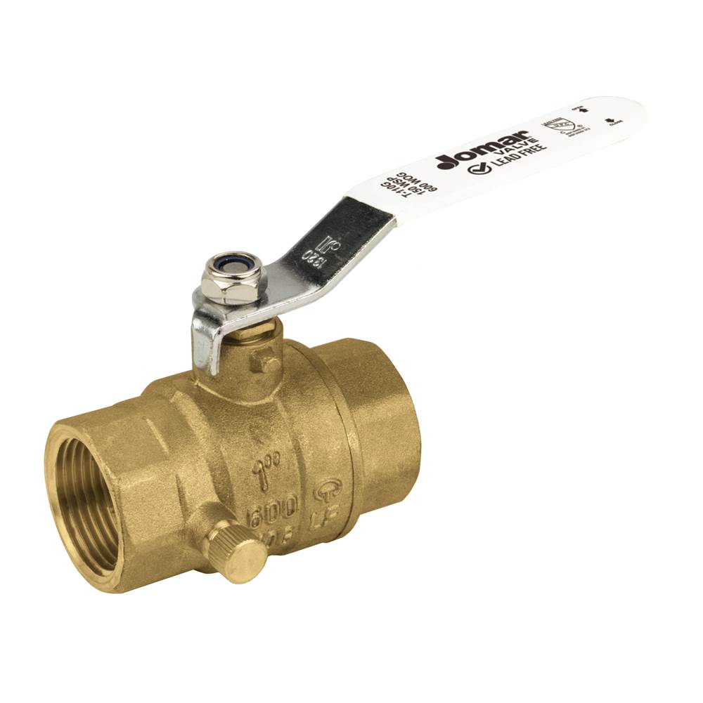 Jomar International LTD Full Port, 2 Piece, Threaded Connection, 600 Wog, Stainless Steel Ball And Stem With Drain 1''