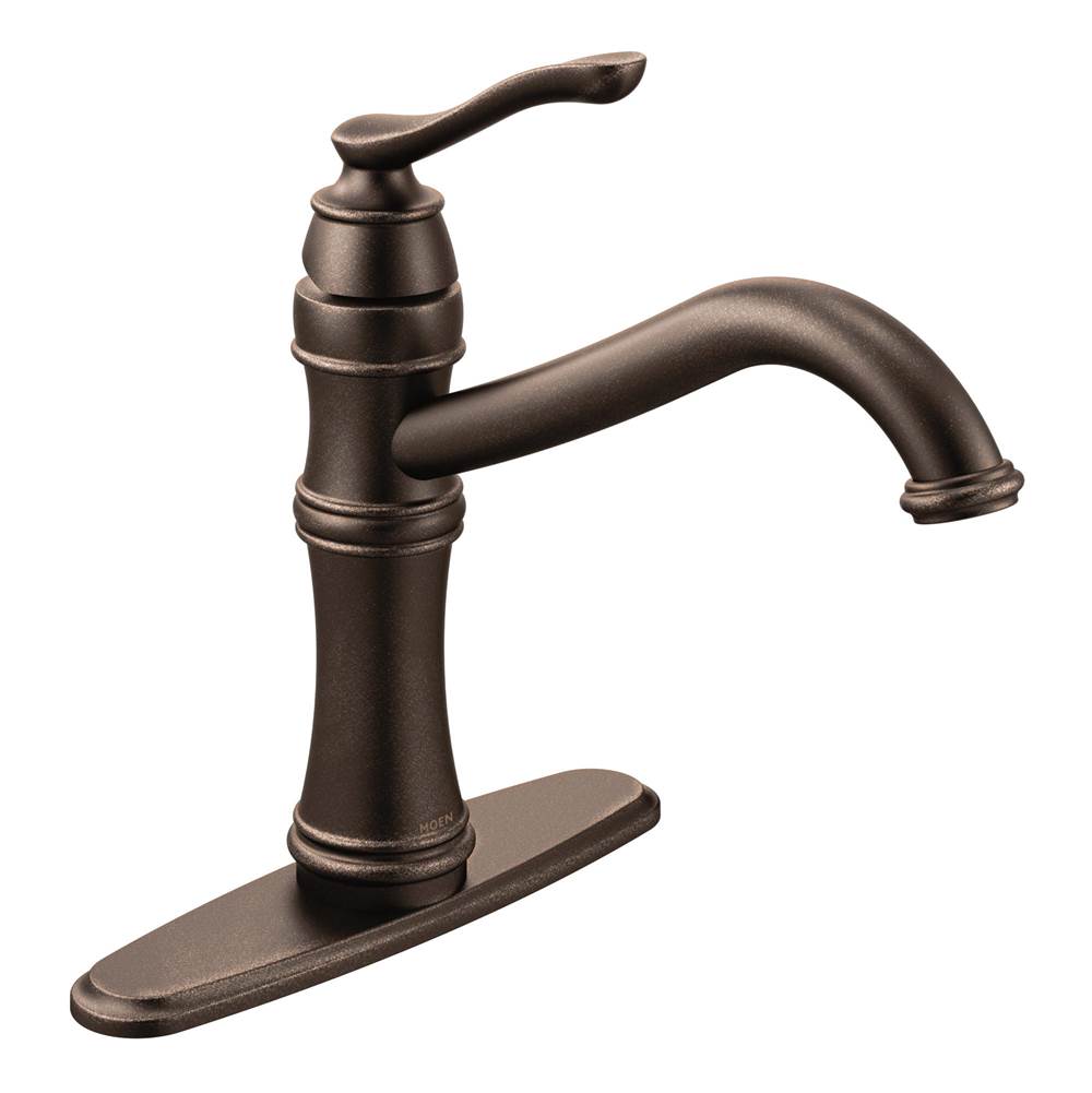 Moen Belfield Traditional One Handle High Arc Kitchen Faucet with Optional Deckplate Included, Oil Rubbed Bronze
