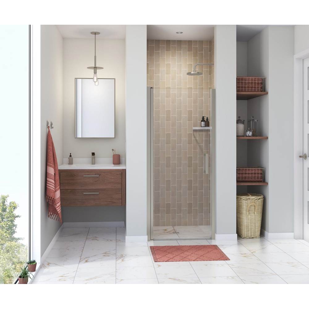 Maax Manhattan 33-35 x 68 in. 6 mm Pivot Shower Door for Alcove Installation with Clear glass & Square Handle in Brushed Nickel