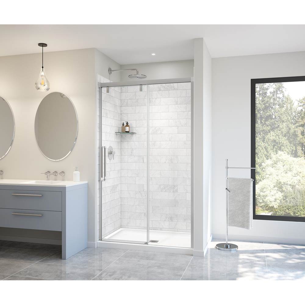 Maax Uptown 44-47 x 76 in. 8 mm Sliding Shower Door for Alcove Installation with Clear glass in Chrome