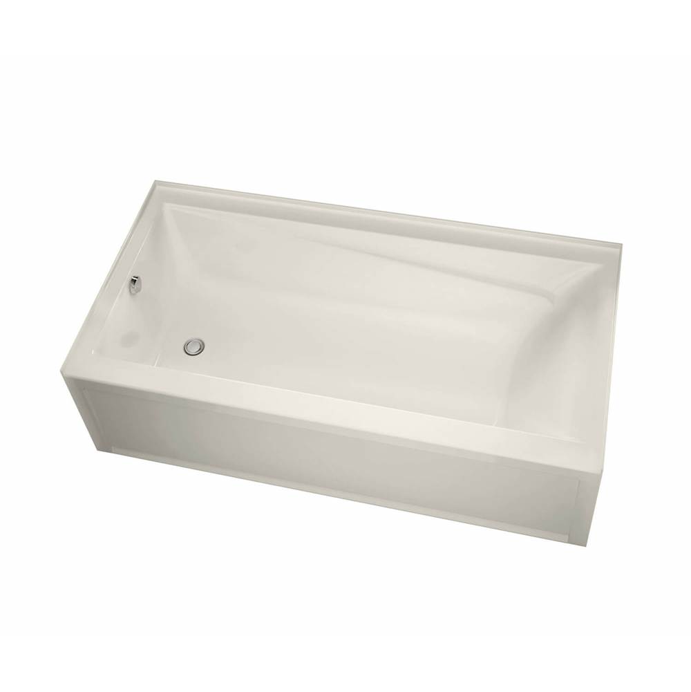 Maax Exhibit 6030 IFS Acrylic Alcove Right-Hand Drain Combined Whirlpool & Aeroeffect Bathtub in Biscuit