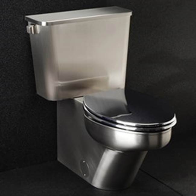 Neo-Metro by Acorn e stainless steel tank style toilet with a 17'' ADA rim Hight, LH front tank lever