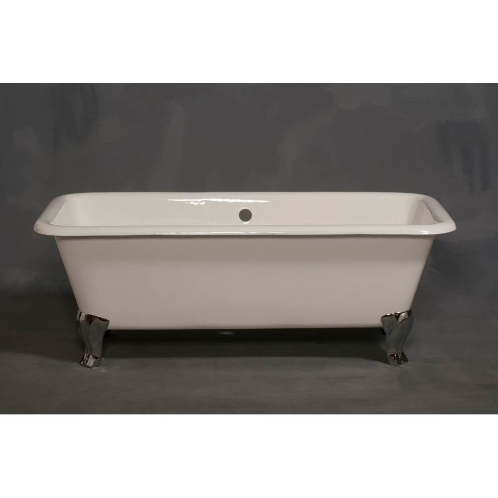 Strom Living The Lewis 5 1/2'' Cast Iron Rectangular Tub On Deco Style Legs With No Faucet Holes
