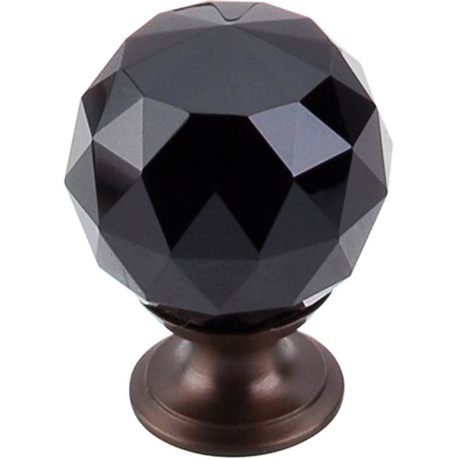 Top Knobs Black Crystal Knob 1 3/8 Inch Oil Rubbed Bronze Base