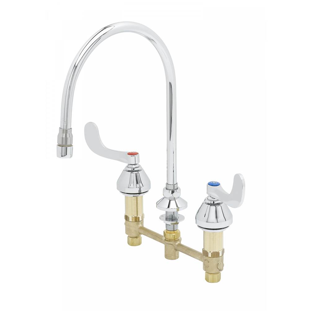 T&S Brass Medical Faucet, 8'' Centers, Swivel Gooseneck, VR 2.2 GPM Non-Aerated, Eternas, 4'' Wrist