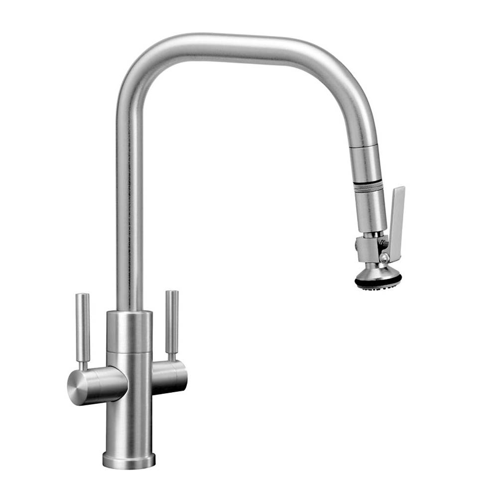 Waterstone Fulton Modern 2 Handle Plp Pulldown Faucet - Angled Spout - Lever Sprayer