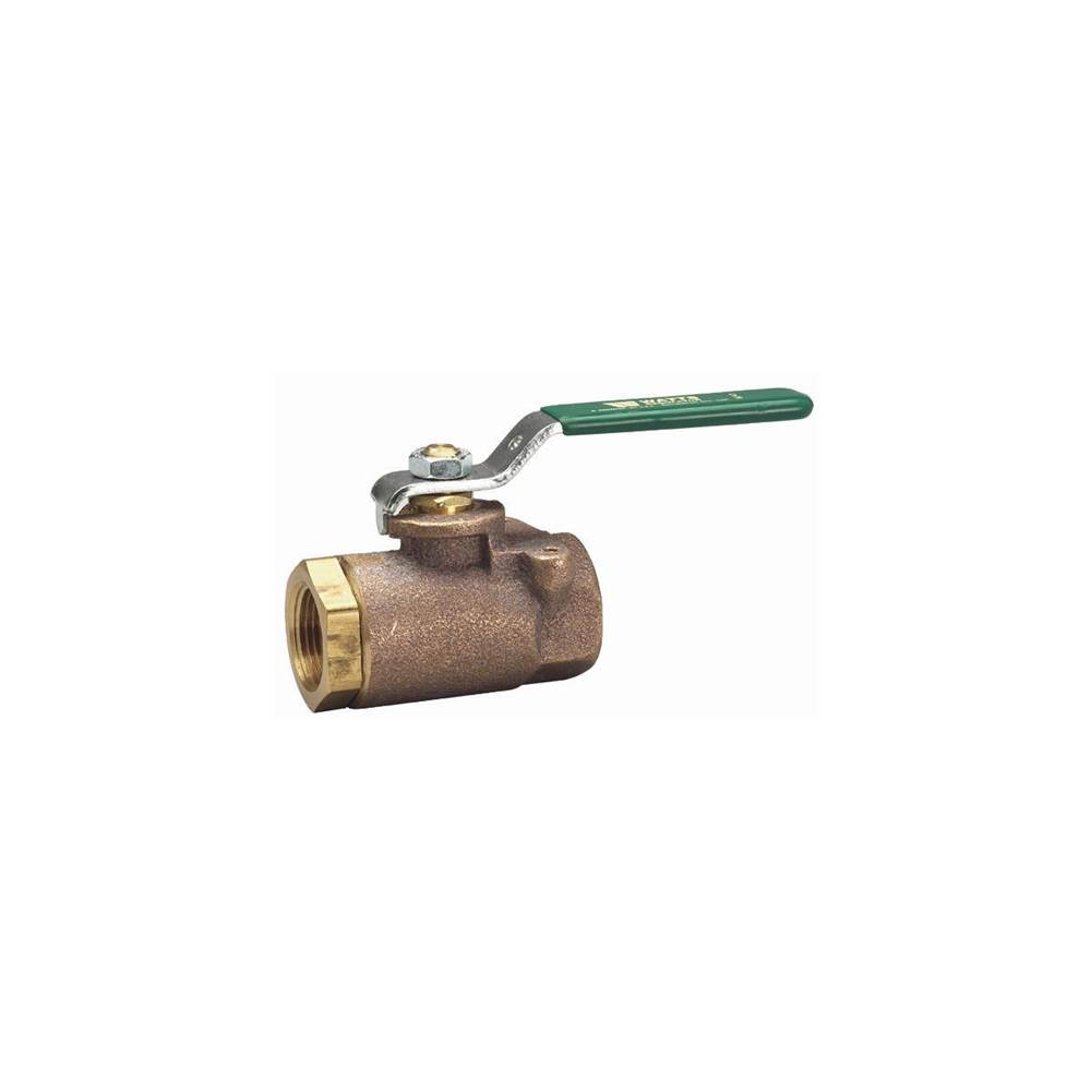 Watts 1/4 In 2-Piece Standard Port Bronze Ball Valve, Actuator Mounting Pads, Stainless Steel Ball And Stem, Ss Handle And Nut