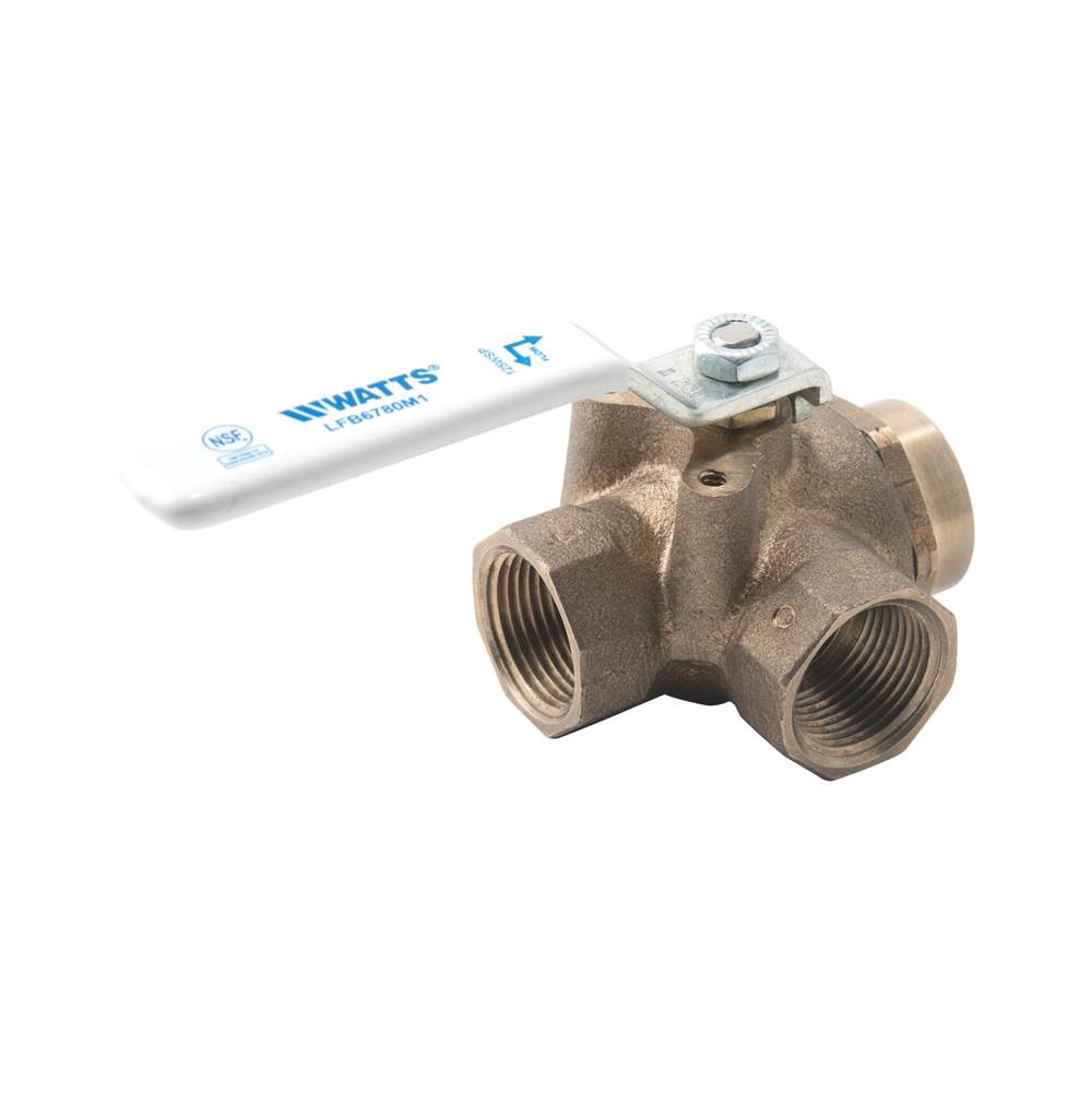 Watts 1 1/4 In Lead Free 2-Piece Full Port Diverter Ball Valve, Npt End Connections